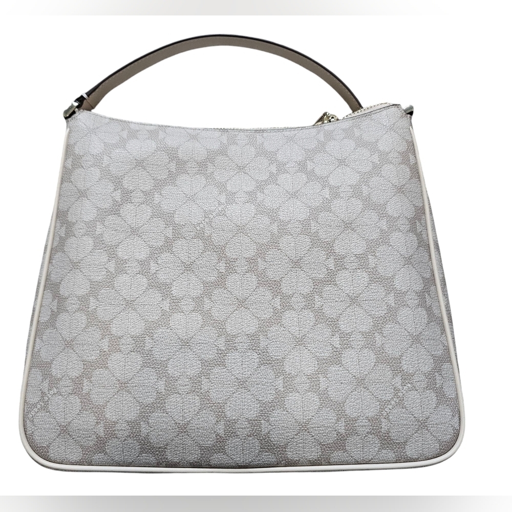 Kate Spade Dark Beige PVC Flower Crossbody Bag, With Silver Hardware, New w/tags - Picture 7 of 8